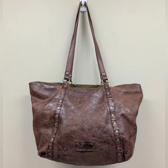 Patricia Nash Benvenuto Tote In Brown Distressed Italian Leather - Picture 1 of 16